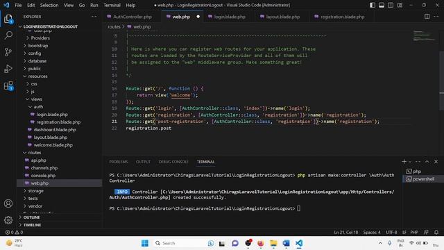 Laravel Tutorial 7 - Login, Registration and Logout with PHP Laravel 10