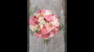 White and Pink Garden Rose Bouquets