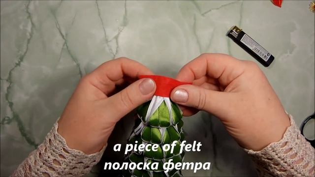 Ёлочка из атласных лент на новый год, ёлочные игрушки канзаши мастер класс. смотреть онлайн
