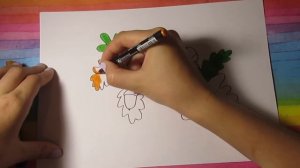 Как нарисовать жёлуди фломастерами / Простой рисунок на тему осень
