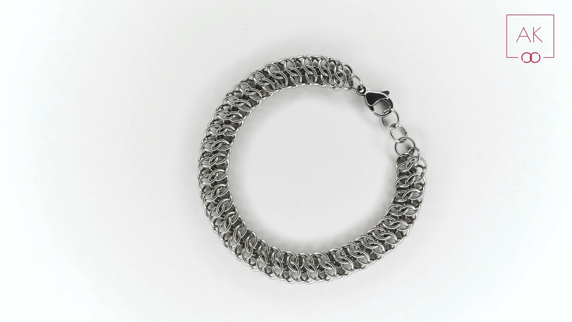Мужской браслет «Игуана макси» плетеный из стальных колечек