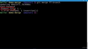 077 Git Merge using fast forward Lab