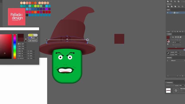 Зеленая ведьма на Хэллоуин. The Green Witch for Halloween