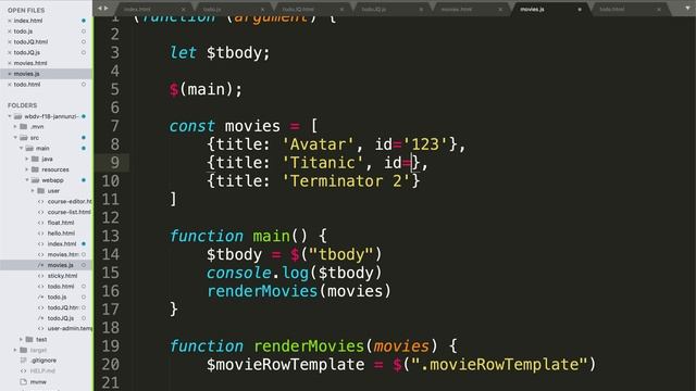 120 Adding delete button and binding click event with jQuery