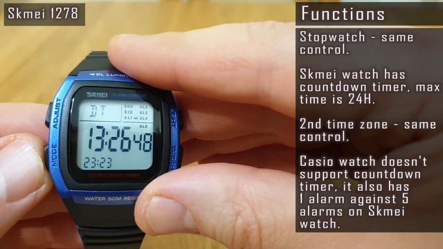 Casio W-96H & Skmei 1278 comparison, freezing test #234 #casiowatch #skmei #skmeiwatch #gedmislagun