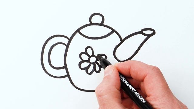 Draw a picture of a tea pot | Рисуем чайник | vẽ một bức tranh bình trà | ارسم صورة لإبريق شاي смотреть онлайн