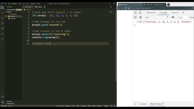C03 :Add or Remove values to an Array | English & Hindi | Javascript Interviews | for beginners