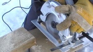 Соединение в полдерева циркулярной пилой