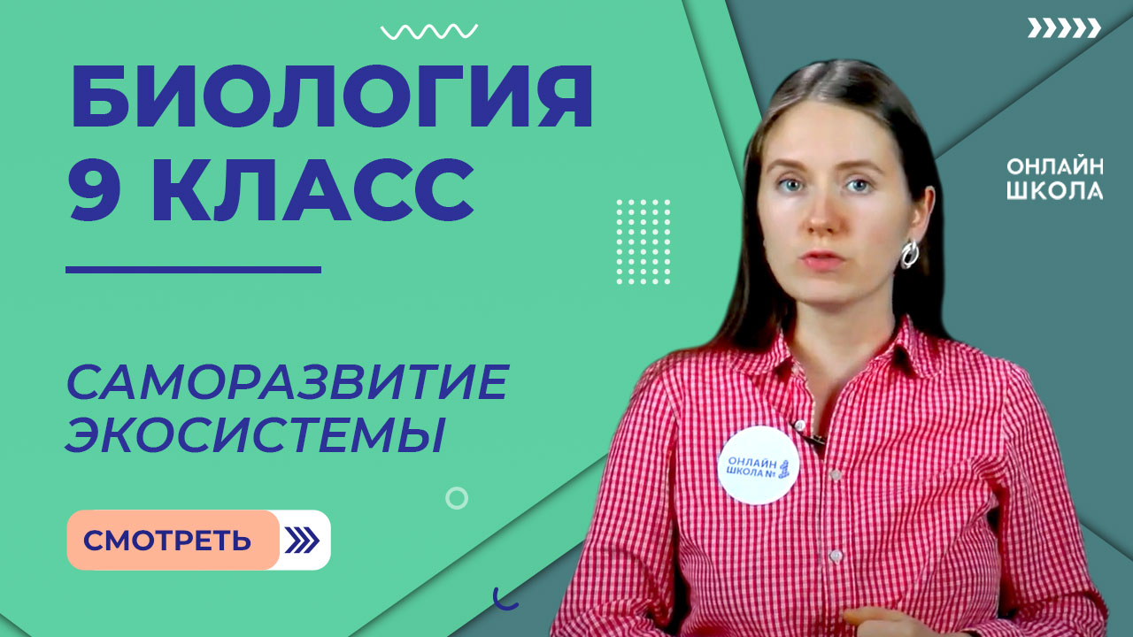 Саморазвитие экосистемы. Видеоурок 32. Биология 9 класс