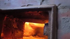 Испытание пиролизной печи на естественной тяге.