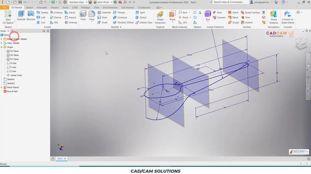 Inventor 2022 Tutorial #236 | How to Spoon Design 3D Model Basic begginers