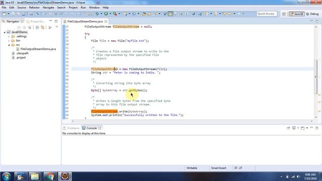 Example of FileOutputStream constructor accept file object | Java IO | Java Tutorial