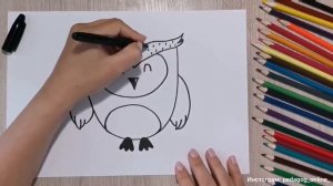 Как нарисовать сову. Лёгкий рисунок для срисовки. How to draw an Owl