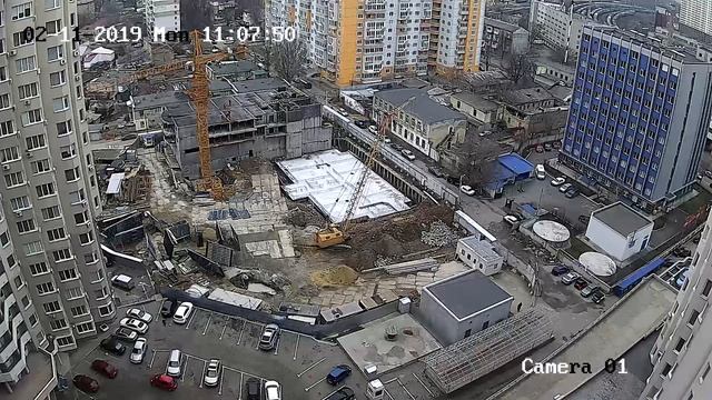 Видео со строительной площадки ЖК Удобный 11.02.19 смотреть онлайн