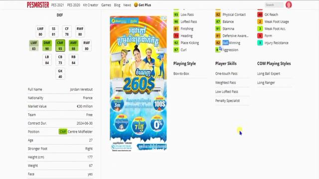 PES 2021 | REVIEW CLUB SELECTION: ROMA (ABILITY, SKILLS, ROLE, & PLAYING STYLE (KHMER)