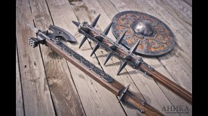 Полэкс, моргенштерн и щит-баклер от УРМ «АНИКА» / Pollaxe, spiked mace and buckler shield by Anika
