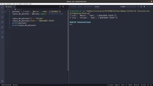 Referência, shallow copy e deep copy em Python