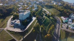 Город Нижний Новгород с высоты птичьего полета, Россия. Aerial view of Nizhny Novgorod, Russia.
