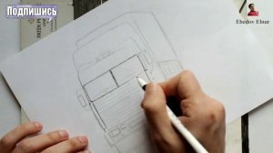Как нарисовать Камаз из сериала Дальнобойщики(Ehedov Elnur)How to Draw a Truck