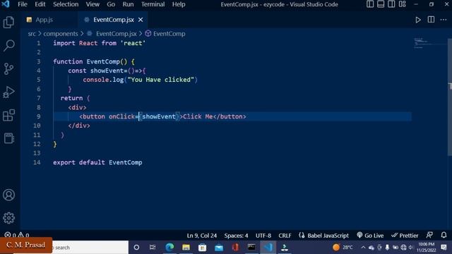 13: Event Handling in React js | Functional and Class Component