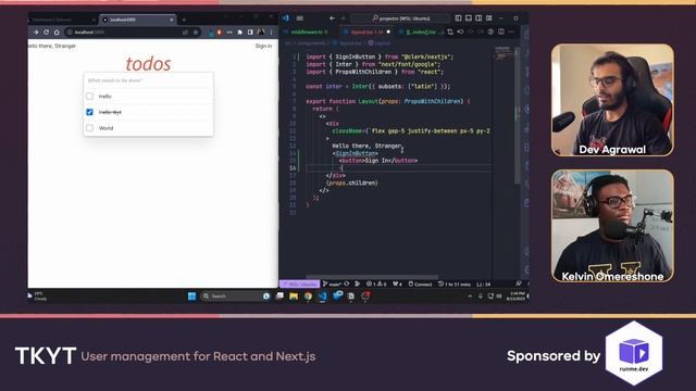 User management for React and Next.js with Dev Agrawal