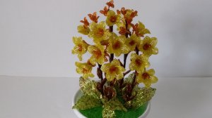 Бисероплетение.  Цветы из бисера. 3 часть. Канна Луи Коттон. Canna Louis Cottin. Мастер класс.