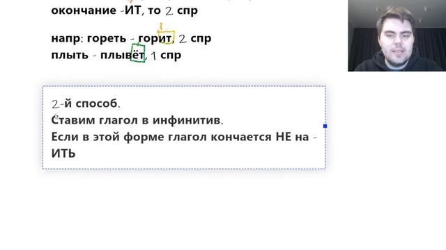 Как определить спряжение глагола? смотреть онлайн