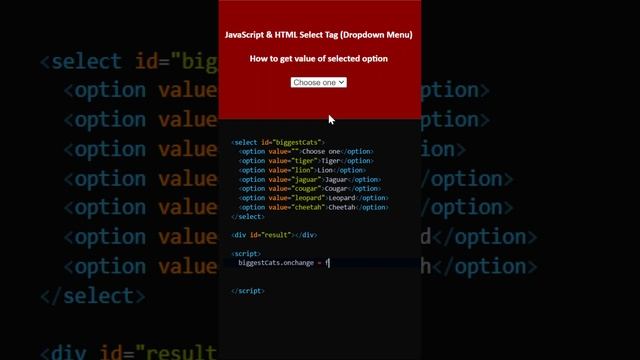 Get selected value in dropdown list using JavaScript