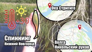 Рыбалка на спиннинг в Нижнем Новгороде. Волга и Ока в черте Нижнего Новгорода. Рыбалка в жару