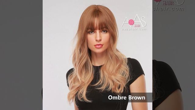 Long Wavy Ombre Dark Brown to Light Blonde with Bangs for Women Party or Daily Wear |Asashair смотреть онлайн
