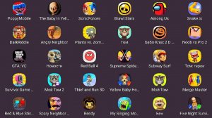 The Baby In Yellow,Poppy Playtime,Talking Ben,Sonic Forces,Survival Game