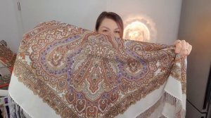 ПАВЛОВОПОСАДСКИЕ ПЛАТКИ: Ольга Лабзина все колориты, Дикий мёд, Цветочный веер. Видео-обзор.
