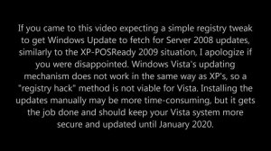 [Tutorial] How to Get Updates for Windows Vista from Microsoft until 2020 (with Server 2008 updates