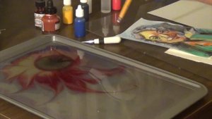 Акварель. Marbling Watercolor.  Техника мраморирования акварели.