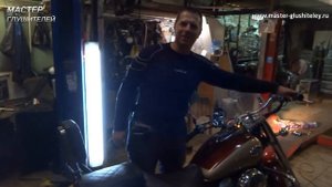 Замена штатного глушителя чоппера Honda Shadow на 2 нештатных