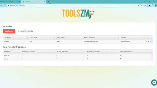 Toolszm Reseller Plan - Add User смотреть онлайн