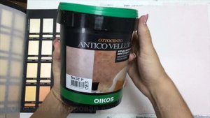 Нанесение декоративной краски OIKOS Италия. Ottocento мокрый шёлк. Цвет «Пудровая свадьба» AN924