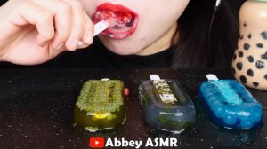 ASMR SEA GRAPES, CLEAR FOOD JELLY POPSICLE, BABY BOTTLE BOBA TEA EATING DRINKING SOUNDS 리얼사운드 먹방 노토