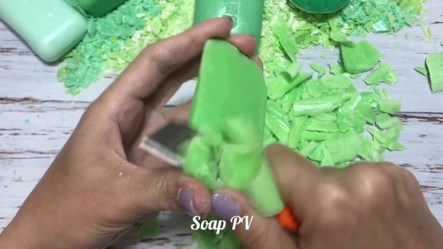 ASMR Soap/ cutting dry green soap/ резка сухого зелёного мыла