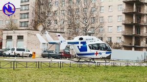 Приземление вертолёта в Петербурге /