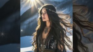 "Падал, падал белый снег"  Поет девушка.