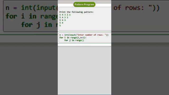 easy pattern program | pattern program | programmer life | in python #syllabus #beginners