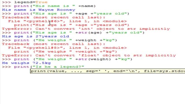Tutorial 2: Simple data-types, print statements and arithmetic in Python.