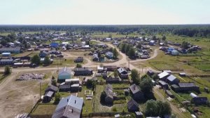 Посёлок Смолянка в Усть-Куломском р-не Республики Коми.Российская глубинка.Съемки с квадрокоптера