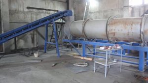 Пробный запуск сушильной установки и линии сушки  и покрытия специальным составом песка