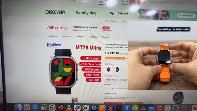 MT78 ULTRA Smartwatch - APPLE Watch ULTRA Clone with Apple Logo смотреть онлайн