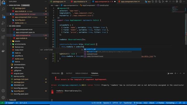 Type 'null' is not assignable to type 'any[] | undefined'. - Angular 12