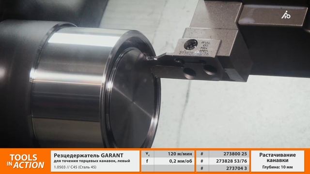 Tools In Action: Точение торцевых канавок GARANT