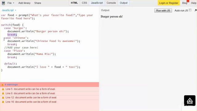 Switch Case Statements in Java Script | Java Script Course | Episode 4 смотреть онлайн