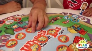 The Wheels on the Bus go round and round song board games for kids